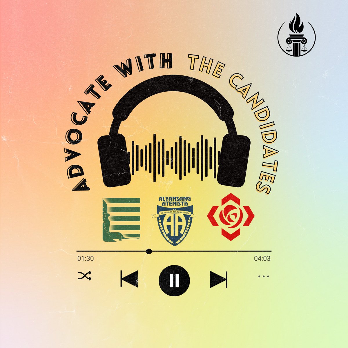 BotarAtenista's tweet photo. Wait! ✋

May huling pasabog pa! 🤯

Grab your earphones 🎧 and tune in now to the podcast 🎙️Advocate with the Candidates prepared by the Botar Atenista! 📢 https://t.co/doUoNRXzml