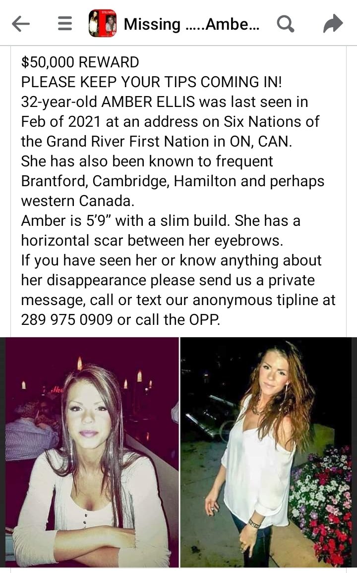 I used to work with Amber's mom. Amber has been missing for over 2 years now. Someone knows something. Please help find Amber!
$50,000 reward

#MMIWG #MissingPerson #MissingWoman #Ontario  #Brantford #SixNations #hamont
#cambridge