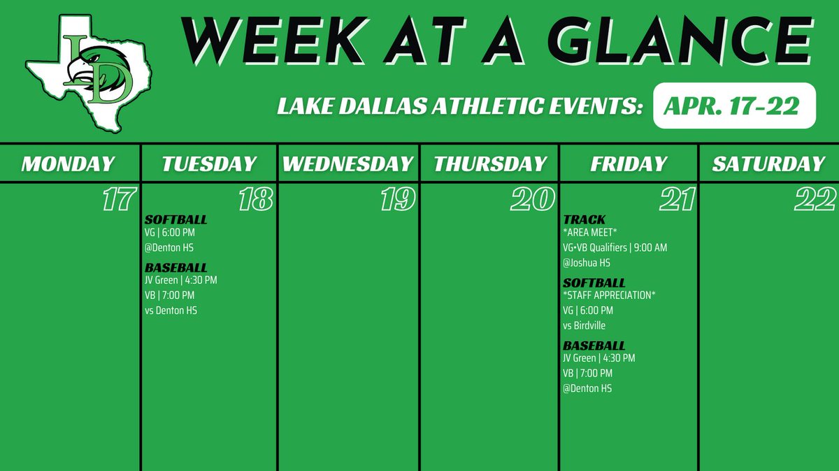 Happy Monday, Falcons! Here is what is happening this week! #FalconFamily
