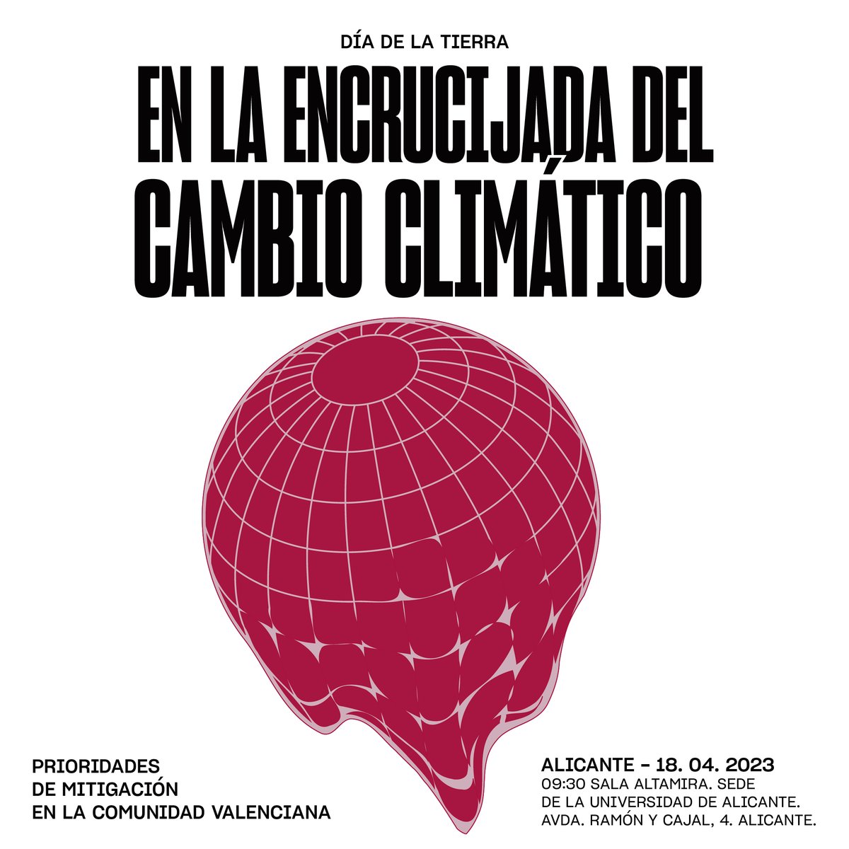 #DíadelaTierra🌍 Mañana se celebra en la <a href="/UA_Universidad/">Universidad de Alicante UA</a> una jornada sobre #CambioClimático

👉¿Qué prioridades de mitigación hay en la #ComunitatValenciana?

👉Más información: fprj.es

#CatedraCambioClimaticoAguasdeAlicante
<a href="/PremiosReiJaume/">Premios Rei Jaume I</a>  <a href="/climatologia_ua/">Climatología UA</a>