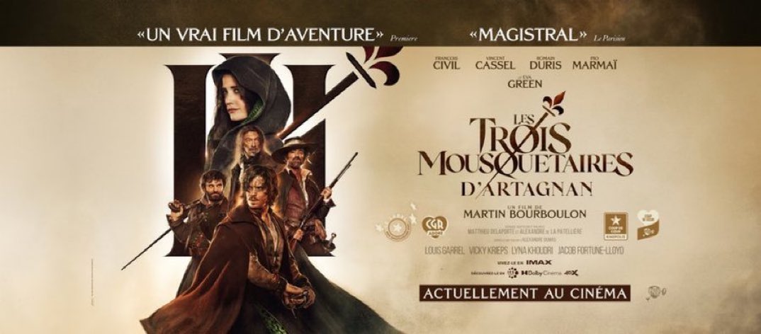 ⚔️ Superbe tenue pour #LesTroisMousquetairesDArtagnan avec un 2ème week-end à 589.450 entrées (-2%) sur 744 copies. Le cumul atteint 1.596.609 entrées. cc @PatheFilms @MBourboulon @Dimitri_Rassam