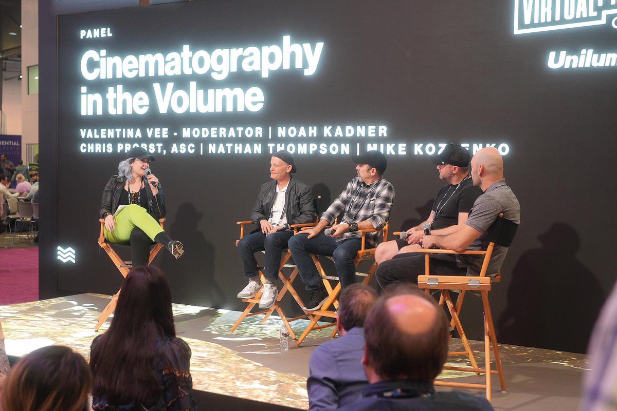 Moderated a panel yesterday at #NAB2023 about Virtual Production and learned you can still pull off a follow shot (Goodfellas style) if you’ve got a tiny treadmill.
