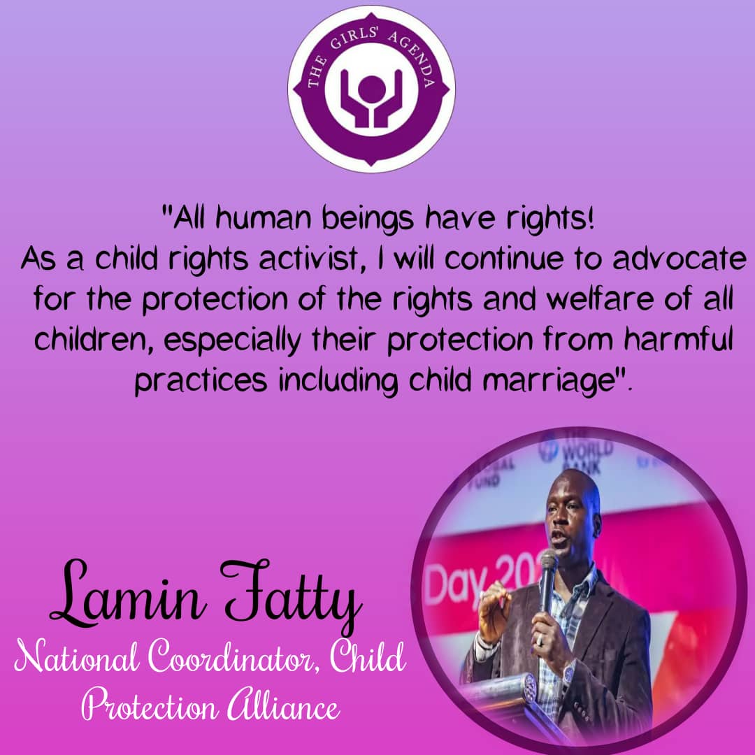 AllGirlsAgenda's tweet photo. Ending child marriage requires collective efforts. Be the agent of change.
#TGAQuotes
#LaminFatty 
@amplifyfund @GlobalFundWomen @UNFPATheGambia @UNICEFGambia @VitalVoices @youthhubafrica https://t.co/NHnKAKQ1QV