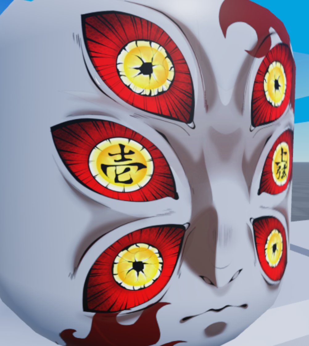 Bleebus2's tweet image. Made a face for Kokoshibou: Upper Moon One using trackpad. #RobloxDev #robloxart #robloxartist #roblox #RobloxArtCommissions