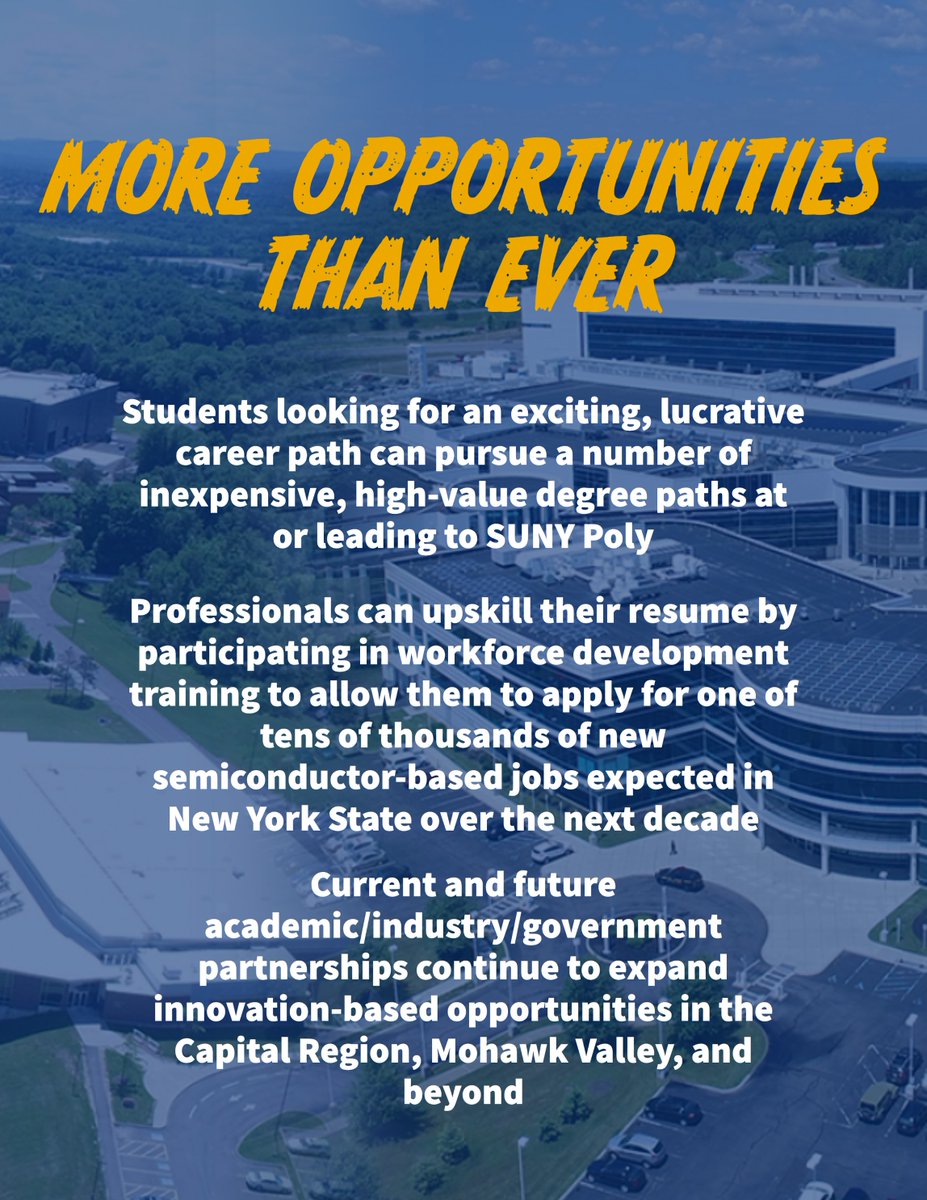 CNSE's tweet image. With the passage of the U.S. CHIPS and Science Act, even more opportunities abound across the semiconductor industry and beyond. bit.ly/3KM4d6G #sunypoly #sunyresearch #semiconductor #cnse