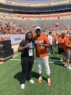 JustusWright5's tweet photo. Thanks for the opportunity!! What a great experience.@TexasFootball https://t.co/7ZhEAVl8rK