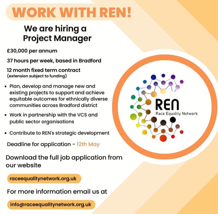 network_race's tweet image. We have an exciting opportunity for a Project Manager to join our team! Full details including job description and person specification can be found on our website: raceequalitynetwork.org.uk/staff/#vacanci…