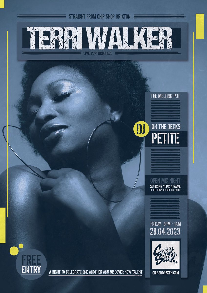 #TheMeltingPotLive🎤❤️💛💚🎤
.
. 
.

EVERY LAST FRIDAY OF THE MONTH <a href="/ChipShopBXTN/">cHIP sHOP</a> 😎

Special guest DJ - #PetiteDJ 👑👑👑

I’m performing! ✨💃🏾✨
Doors for food - 6.30pm
Party starts - 9pm
Live performance once di vibes get ripe! 
Yu simmi! 💥💥💥💥💥

It’s FREE! 🥰