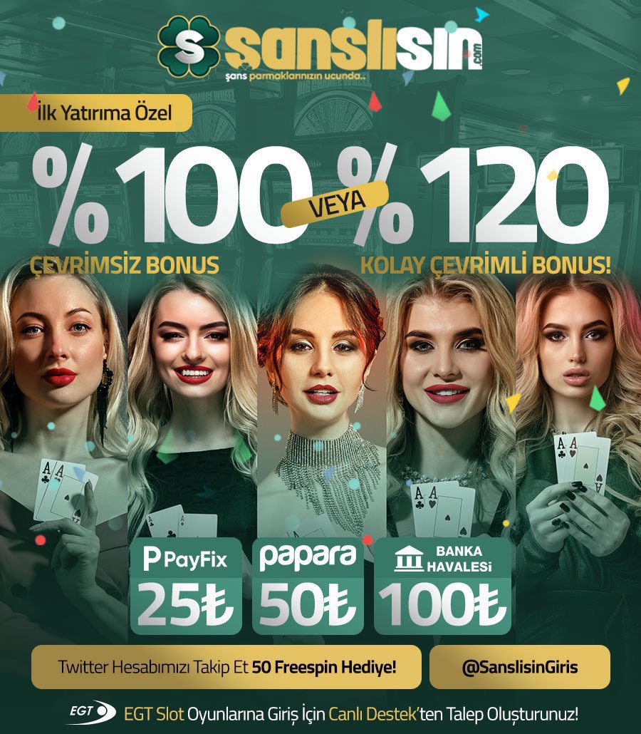 sanslisin336.com ‘da #Şanslısın 
✅İlk yatırıma %100 #ÇEVRİMSİZ!
✅Her yatırıma %25 #ÇEVRİMSİZ!
✅Her kayıba %30 İADE!
✅Her Hafta %100 KOLAY ÇEVRİM! 
✅5 Kayıba 1 #Şansbonusu! 
  #sanslisingiris #slot #casinobonus #ChampionsLeague #realmadridchelsea #MilanNapoli