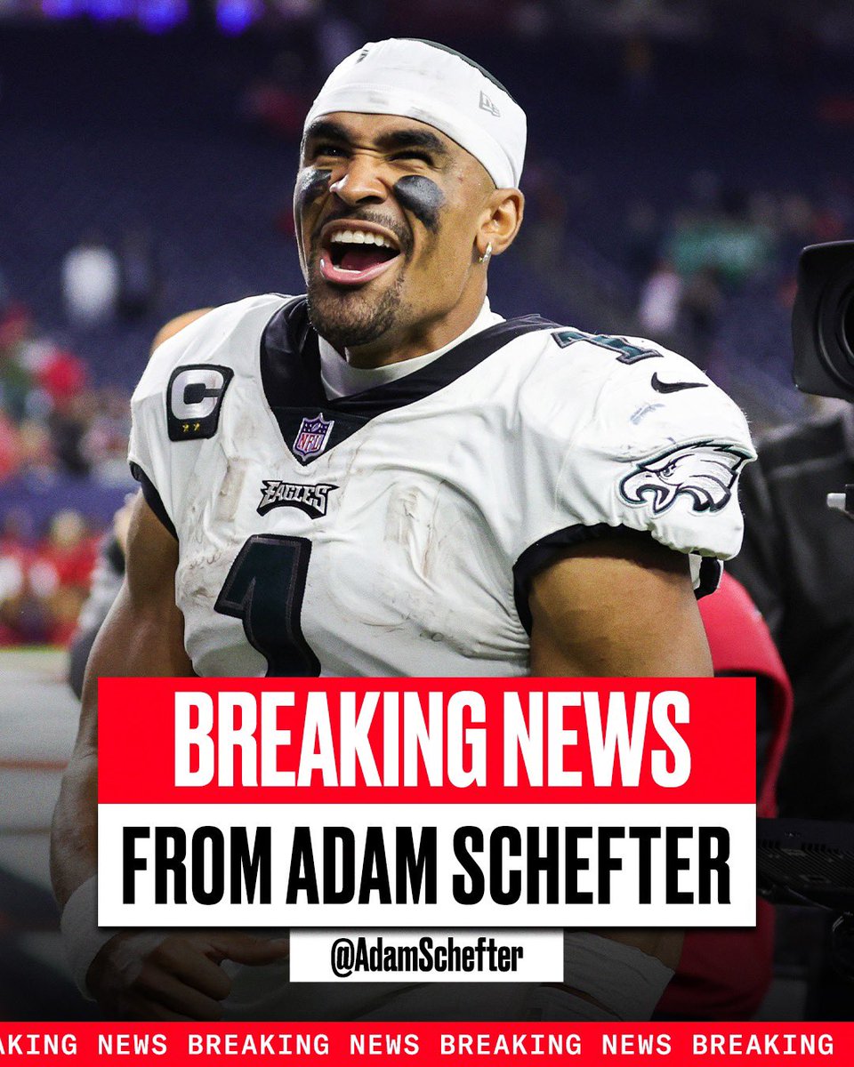 Breaking: The Eagles and Jalen Hurts reached an agreement on a five-year, $255M extension, including over $179M guaranteed and also featuring a no-trade clause, sources tell <a href="/AdamSchefter/">Adam Schefter</a>.
