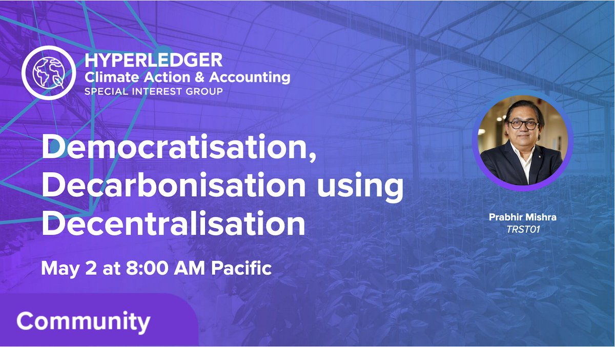 You're invited to a discussion with <a href="/prabirmishra/">prabir.eth</a> from @ETgarage on Tues, May 2 @ 8AM Pacific about #decarbonization using #decentralisation that will include information about a #blockchain enabled #ESG reporting tool

hubs.la/Q01LrGhn0