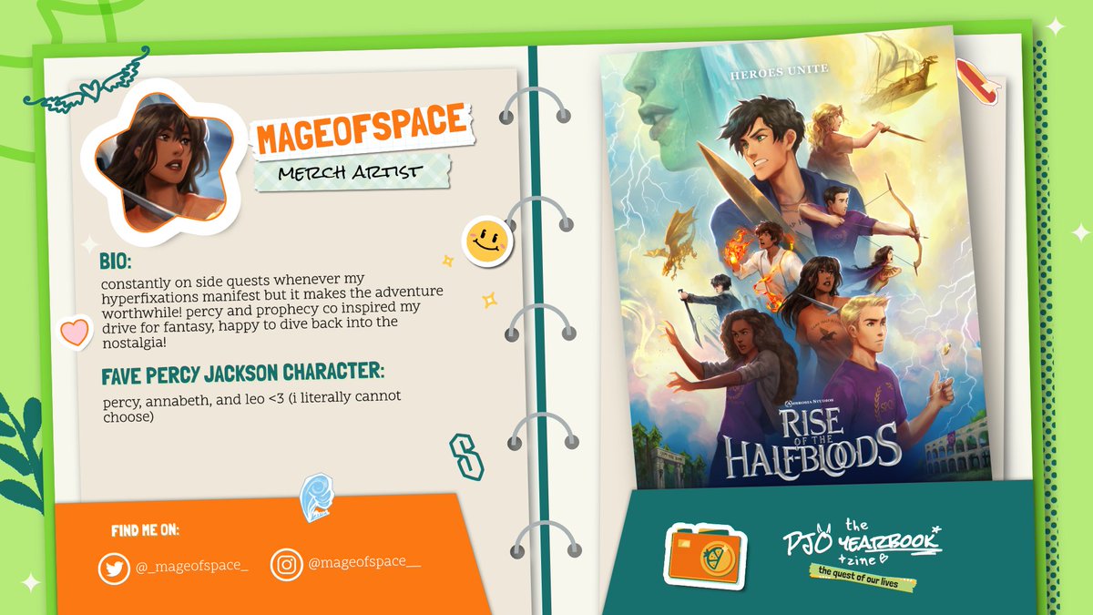 ☀️📗 Merch Artist Spotlight 📗☀️

Leo &amp; Percy may have opposing powers, but <a href="/_mageofspace_/">🌙 𝑚𝑎𝑔𝑒 ✧* changed for good</a> knows that all they need to get along is a little bit of Annabeth's cleverness. Her art is flaming hot &amp; always makes a splash!