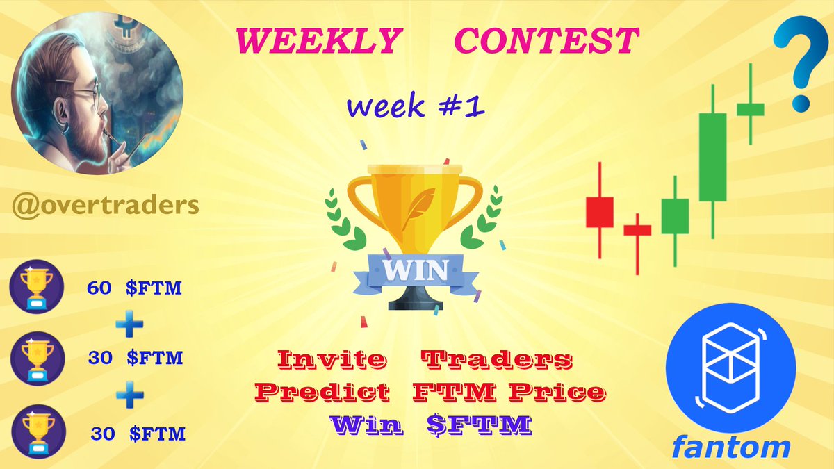 🎁 Invite Traders | Predict #FTM Price to Win 🎁

🗓️WEEK  #1

🏆 First Closest Answer   💰 60 $FTM
🎁 🏆's Referrer  💰 30 $FTM
🎁 Top Referrer  💰 30 $FTM

1⃣ Follow <a href="/overtraders/">overtraders</a>
2⃣ ❤️ &amp; RT 
3⃣ 💬&amp; Tag Traders 
4⃣ Fill  forms.gle/7PJQwQEvjr3orr…
 
⏳ Apr 21

#USDT  #Bitcoin