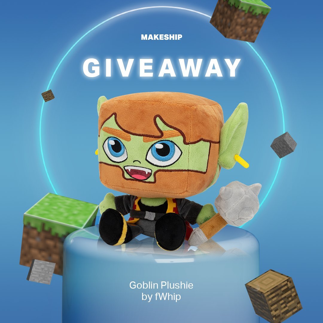 Failwhip's tweet image. Happy Monday! It’s giveaway time! We’re giving you the chance to win 1 of 2 Goblin fWhip Plushies! 🥳🥳

How to enter? 
1. Follow @Makeship and @Failwhip 
2. Retweet this post  

Giveaway ends April 19th at 11am PT 2pm (ET). Good luck!