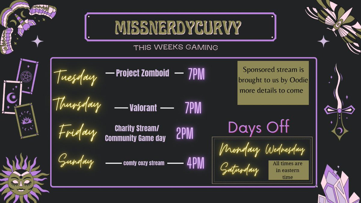 MissNerdyCurvy's tweet image. This Weeks Stream Schedule. Dont Forget I am doing my first charity stream of the year and First time for @StackUpDotOrg Friday April 21.