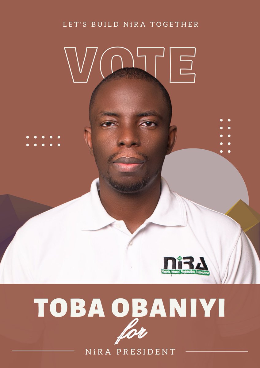 tobaniyi's tweet photo. I'm excited to announce my candidacy for the presidency of NiRA @niraworks! As VP, I've achieved great milestones, but there's more to be done. With your support, I'll improve value to members, registrar relationships, dotNG sales, Secretariat processes, and community development https://t.co/sjgGMbz2qA