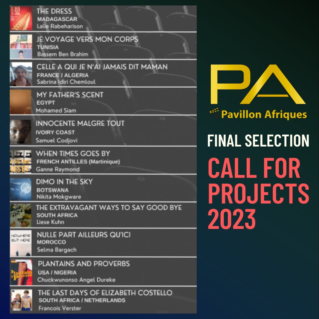 PAfriqofficiel's tweet photo. Final Selection! Congratulations to all the participants who submitted and special kudos to the 11 who made the final list. PA will be by your side to help you secure financing to make your projects come to life.

#worldcinema #africancinema #africa #film #cinema #filmmaker #cine https://t.co/gDoFAcYLG7