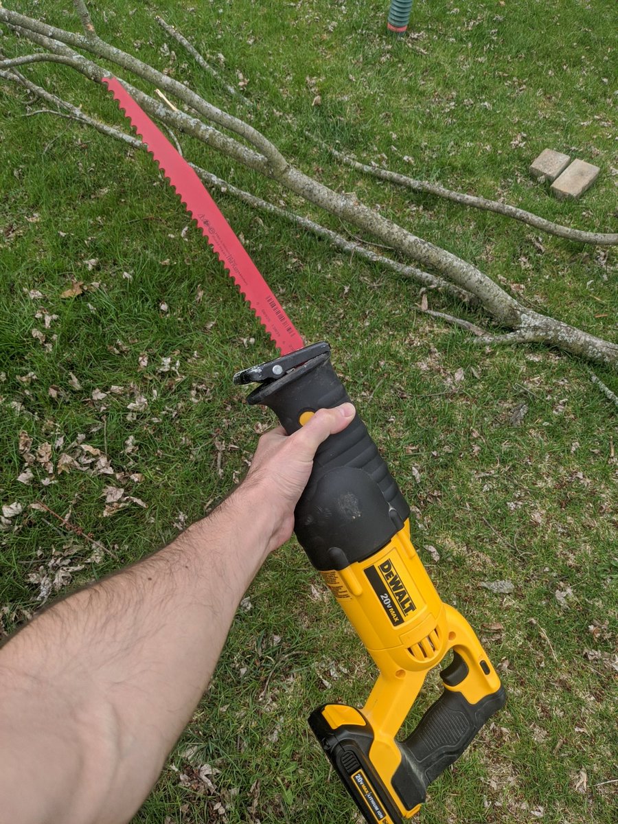 bhass_'s tweet photo. @Cannibal Had time and energy this weekend! Tried out a ridiculous pruning blade to break down fallen limbs from an ice storm a couple months back. Planted some MI natives. Changed out our old rotten sink faucet. https://t.co/zOFCY9W0rs