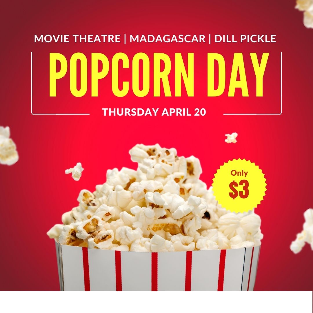 Popcorn Day is on Thursday! Bring $3.00 to school.