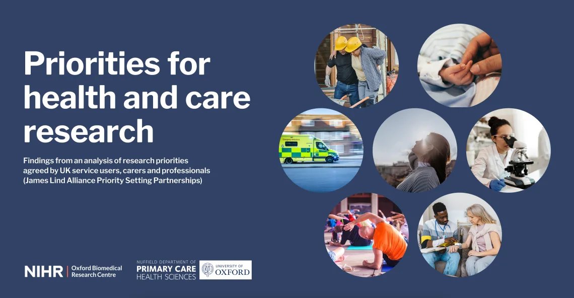 What research matters most to services users, carers and professionals? Explore overarching themes from 515 <a href="/LindAlliance/">James Lind Alliance</a> Top 10 research priorities across different areas of health and care: phc.ox.ac.uk/PHCR