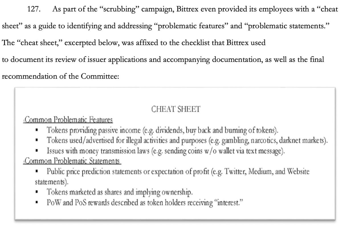 Cryptadamist's tweet photo. #Bittrex "not a security" cheatsheet:
➤ "Common Problematic Statements: Proof of Stake awards described as 'interest'".
Reminder that relabeling PoS awards as neither interest nor profit is literally $COIN's entire defense re: #CoinbaseEarn.
https://t.co/puIJlm7C3B https://t.co/AWLzdJSwSv