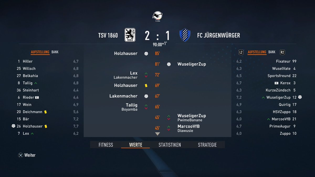 Wir verlieren das Spiel gegen 1860 München mit 1:2
Unser MOTM ist <a href="/97zuPPorter/">Wuseliger Zupporter 🇪🇺🇩🇪🇺🇦🇮🇱🏳️‍🌈</a>