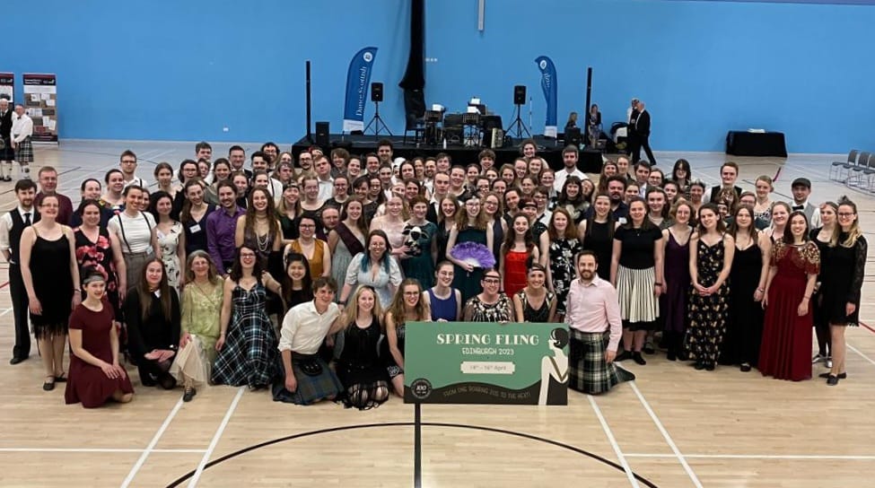 RSCDS_Fling's tweet photo. #SpringFling23Ed is over! We hope everyone who joined us, whether for the weekend or dances, had a fantastic time😀

We're not quite finished yet though - watch out for a few bonus social posts... 

In the meantime, see if you can spot yourself in our Saturday night group photo! https://t.co/0axhRFNfht