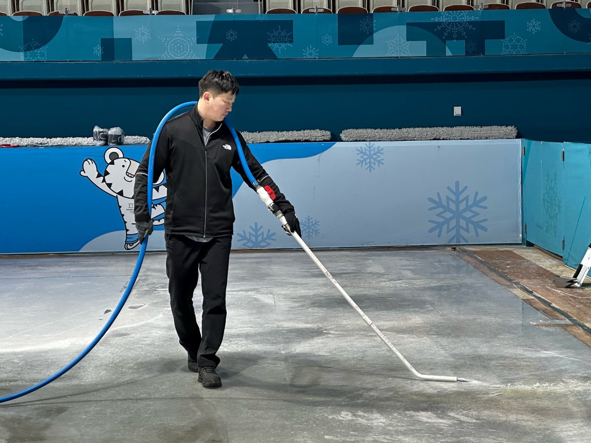 The countdown is on to the 2023 World Seniors &amp; World Mixed Doubles Curling Championship! 🥌

International Ice Tech <a href="/mcsharky1/">Mark Callan</a> is on site in Gangneung, South Korea with #JetIce paints, DI tanks and Easy-In Textile logos.  

#WeBringIceToLife  #WMDCC2023 #wscc2023