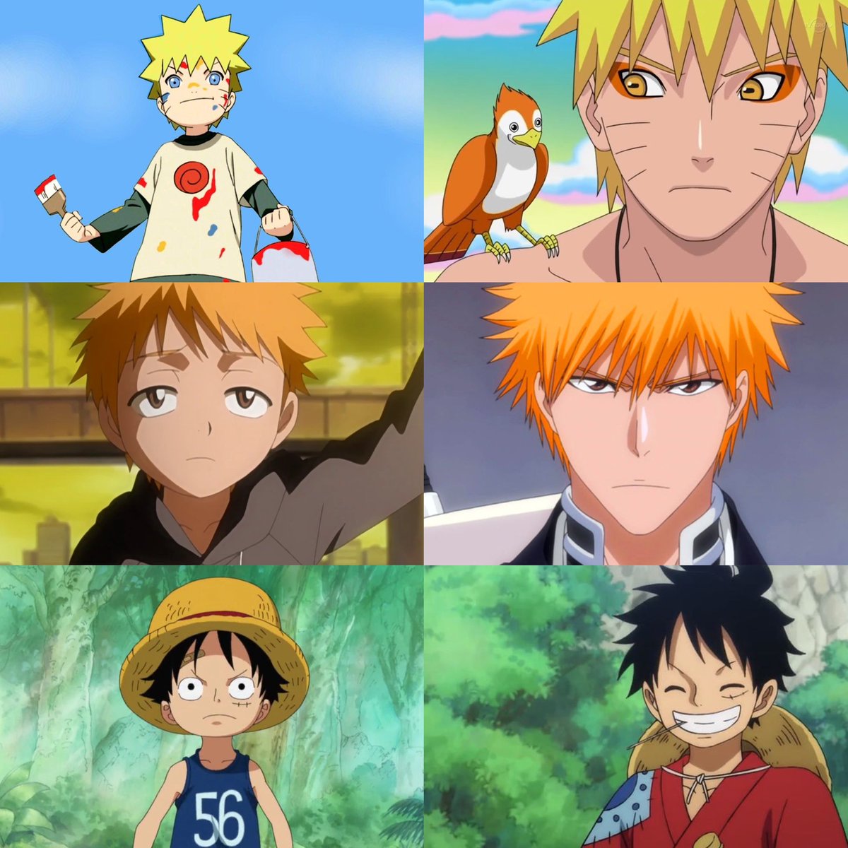 Who had the biggest glow up between naruto, luffy and ichigo