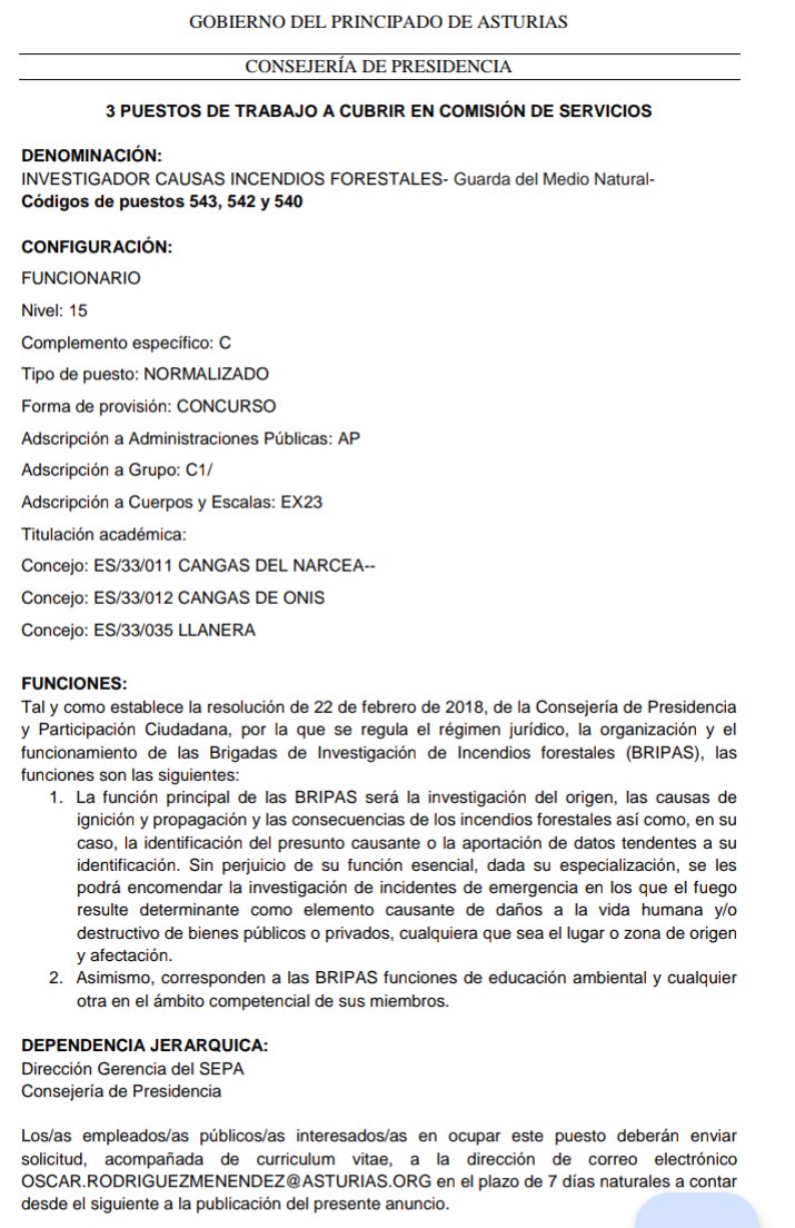 JoseCarral3's tweet photo. Como se lee perfectamente ,se habla de #funcionarios .Los bomberos no lo eran en ese momento y La Convocatoria es de hace cerca de un año. Sin embargo y sin vergüenza se ignora el hecho de que en la RPT( Relación de puestos de Trabajo) los #AMN forman parte de las #Bripas sigo👇 https://t.co/C0kXCesjDJ