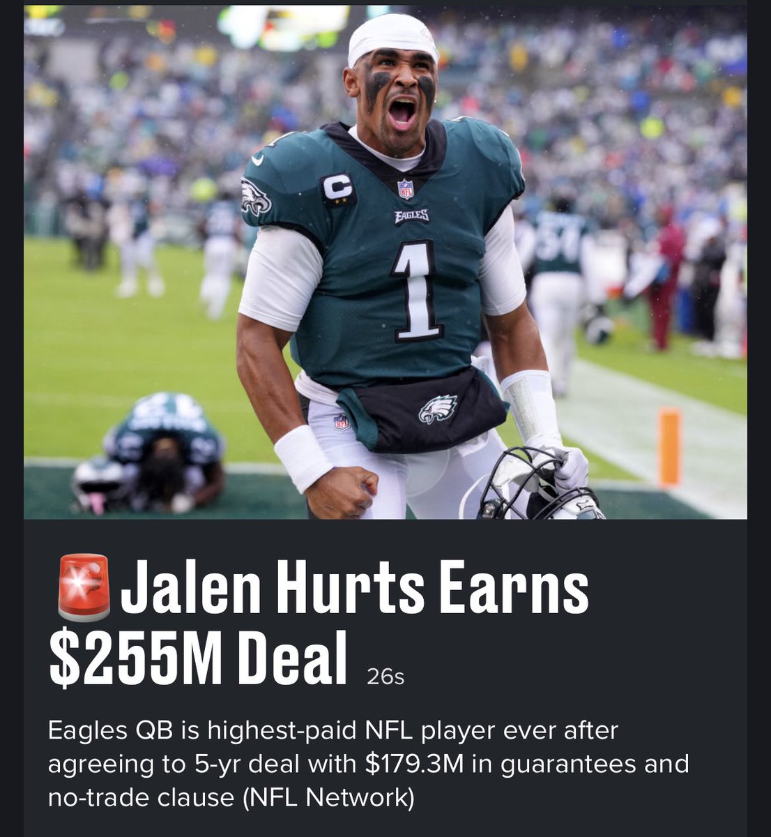 Key Word EARNED #FlyEagelsFly  Jalen Hurts signs massive extension becoming the highest paid EVER