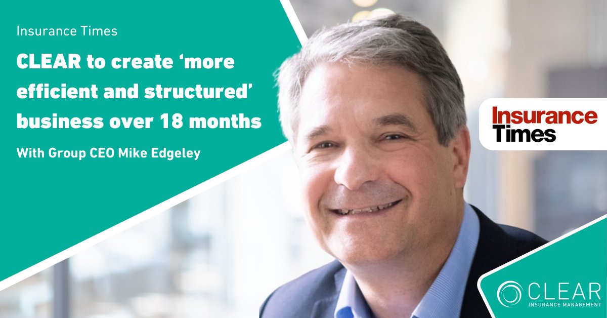 Clear Group (@thecleargroup) on Twitter photo Mike Edgeley, Group CEO at the Clear Group, recently discussed with <a href="/InsuranceTimes_/">Insurance Times</a> the plan to make the business ‘more efficient and structured’ over 18 months.
Read the article here 👉 bit.ly/3KH45pa Mike Edgeley, Group CEO at the Clear Group, recently discussed with <a href="/InsuranceTimes_/">Insurance Times</a> the plan to make the business ‘more efficient and structured’ over 18 months.
Read the article here 👉 bit.ly/3KH45pa
