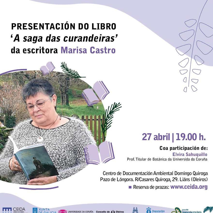 RECIDANET's tweet photo. ✍️Presentación en el Centro de Documentación Ambiental @ceidagalicia el próximo 27 de abril a las 19 h. del 📖de #MarisaCastro: 'La saga de las curanderas' @HerculesEdicion . Una historia que nos acercará al mundo de las curanderas🌿🍄 en la Galicia rural de principios del s.XX. https://t.co/T84luEAI6i