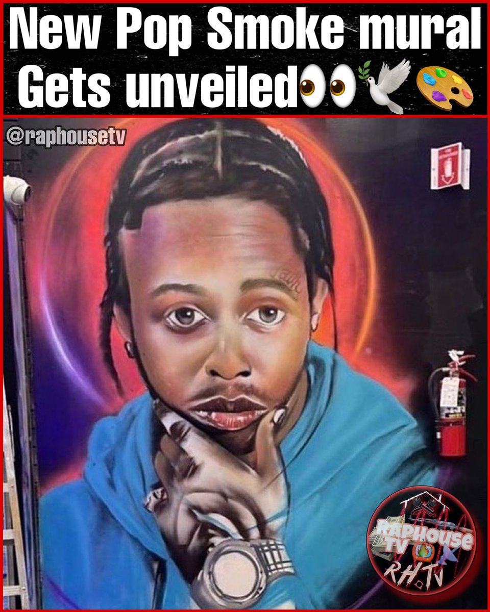 raphousetv2's tweet photo. A New Pop Smoke Mural gets unveiled 👀🕊️🎨 Long Live Pop 🙏🏾 https://t.co/DmbNHD3xvQ