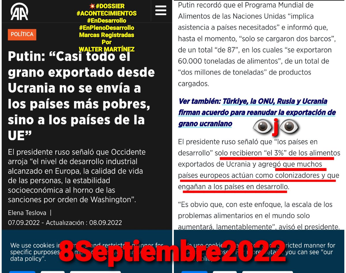 WalterDossier's tweet photo. 3 GRANO UCRANIANO
●MINTIÓ OCCIDENTE: A Rusia NO le cumplieron
●No obstante prorrogó Nov2022-Marzo2023
●MINTIÓ OCCIDENTE: A Marzo 2023 a Rusia NO le cumplieron
●Igual prorrogó pero sólo 60 días hasta Mayo2023
●MINTIÓ OCCIDENTE: EL GRANO NO FUE A ÁFRICA. CASI TODO FUE A EUROPA https://t.co/dfopOTks8H
