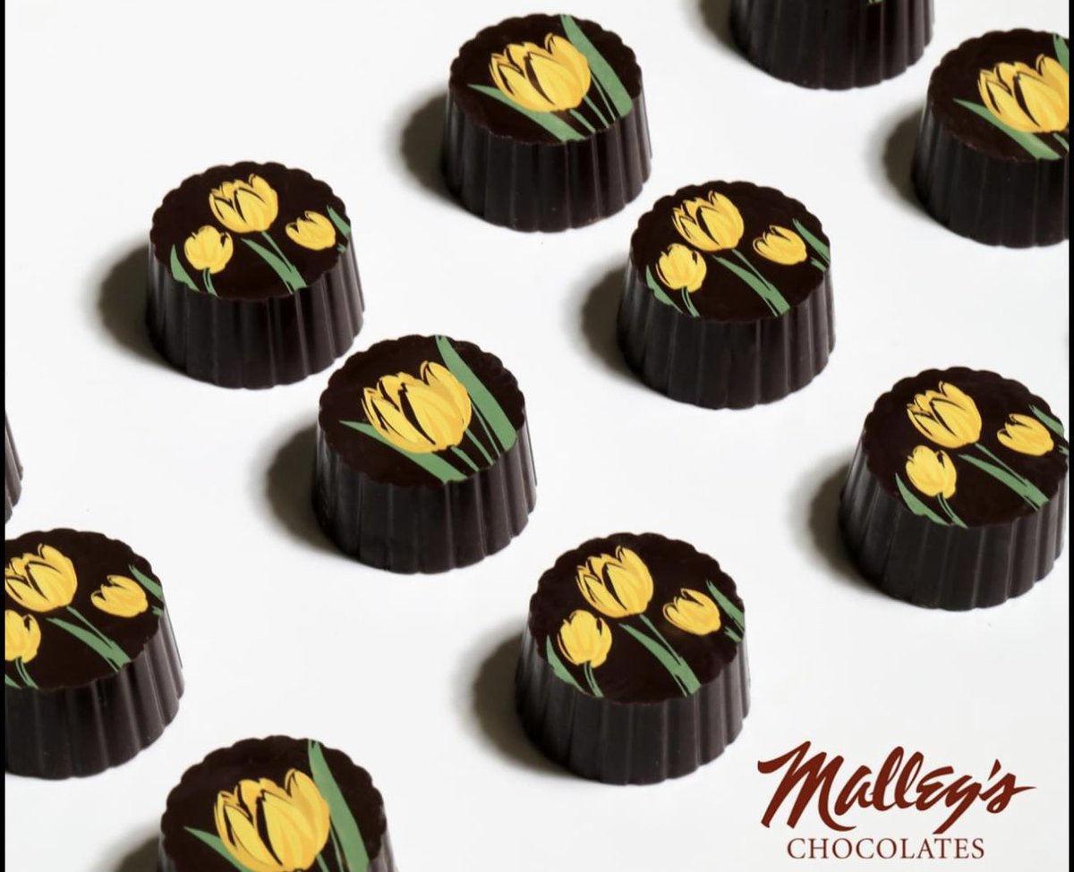 Decadent dark chocolate encases a rich chocolate truffle filling in this spring delight. These beautiful yellow tulip truffles make a great gift!