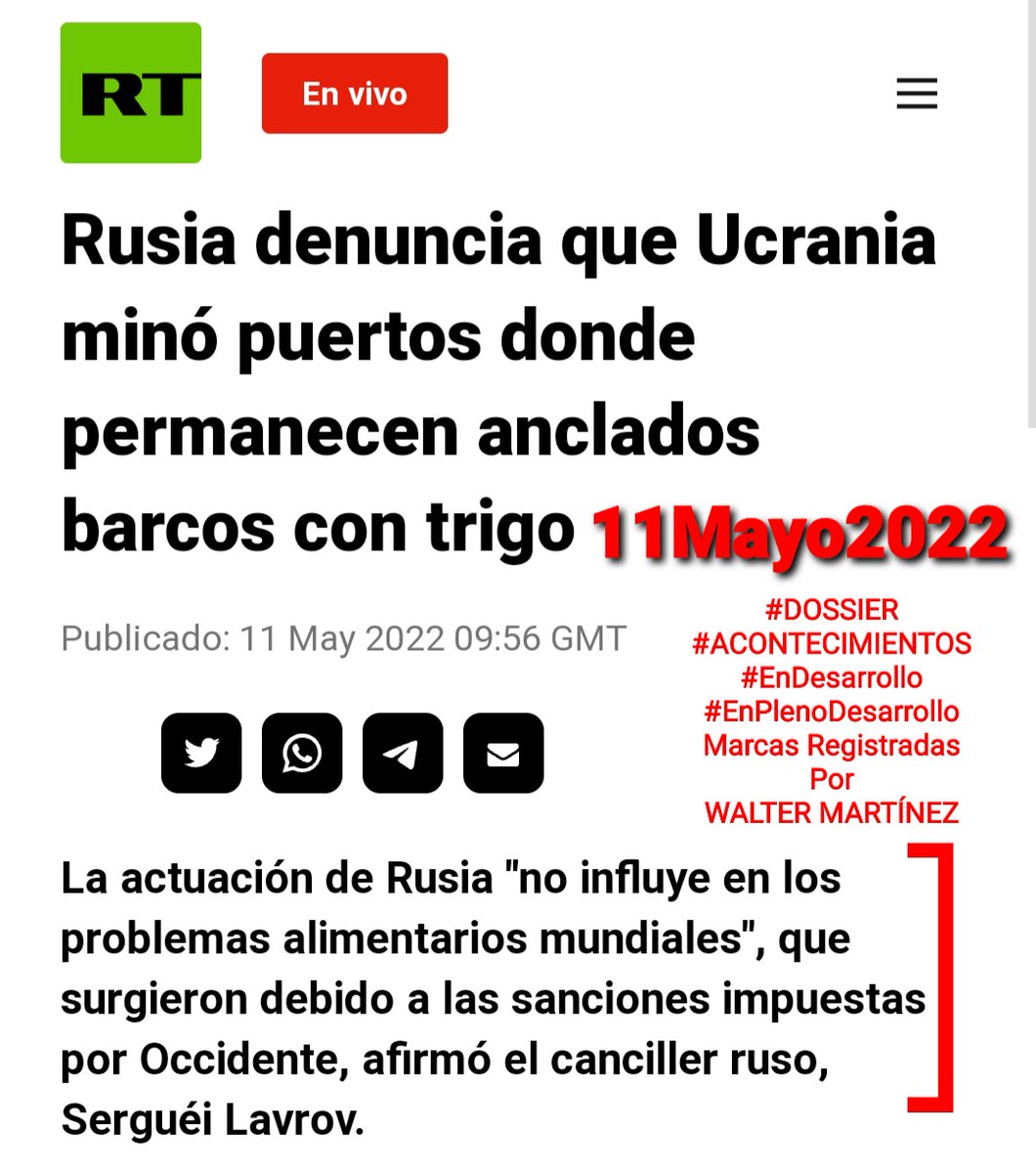 WalterDossier's tweet photo. 1 EL TEMA DEL GRANO UCRANIANO
●Al comenzar la Operación Militar de Rusia y puesto que Ucrania no es país miembro de la UE, Ucrania tendría que pagar aranceles para meter sus granos en países miembros 
●UE decide quitarle aranceles
●Ucrania plagó de MINAS el Mar Negro y puertos https://t.co/k7n9o8pdqE