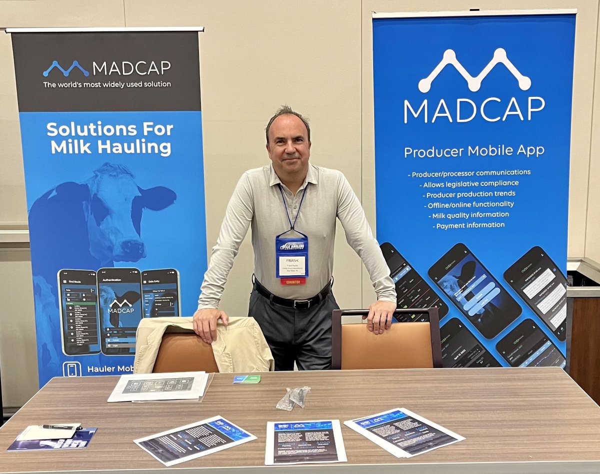 contec_group's tweet image. The International Milk Haulers Convention has begun. 

Be sure to catch up with our colleague Frank.
MADCAP is used by 6,500 trucks, collecting 160 billion pounds of milk annually

For a list of features, click below.
hubs.la/Q01LCwtm0

#IMHA #MilkHauling #MobileManifest