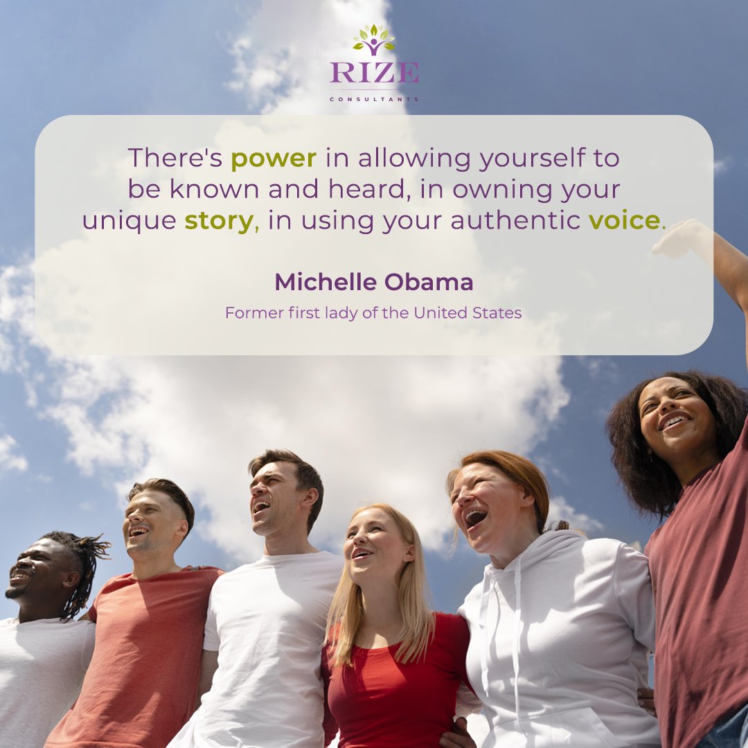 Everyone has a unique story to share, and the strength lies in embracing that narrative with open arms. Making your voice heard is an invaluable act of self-expression— so don't be afraid to speak up! 

#RIZEConsultants #Diversity #Unique #Prevention #LetYourVoiceBeHeard #Rize