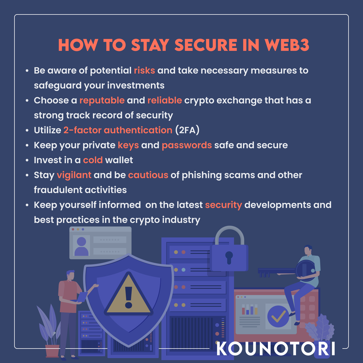 KounotoriToken's tweet photo. Here are a few tips to keep yourself secure in web3:
-verify links before clicking
-enable 2-factor authentication
-use a hardware wallet
-avoid sharing sensitive information
Stay informed and cautious!
#KTO #OpenHonestSecure https://t.co/nkPnmOjtUI