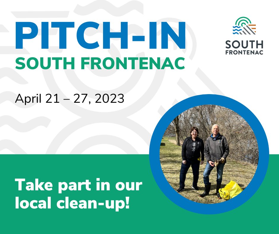 SthFrontenacTwp's tweet photo. Pitch-in Week is April 21-27. Drop in to our Township offices or any local retailer that sells bag tags this week to pick up your special yellow Pitch-In bags and get ready to pitch in! #WePitchIn #PitchInWeek2023 🌍 https://t.co/tCm8MZTnW7 https://t.co/lBMYcAWByD