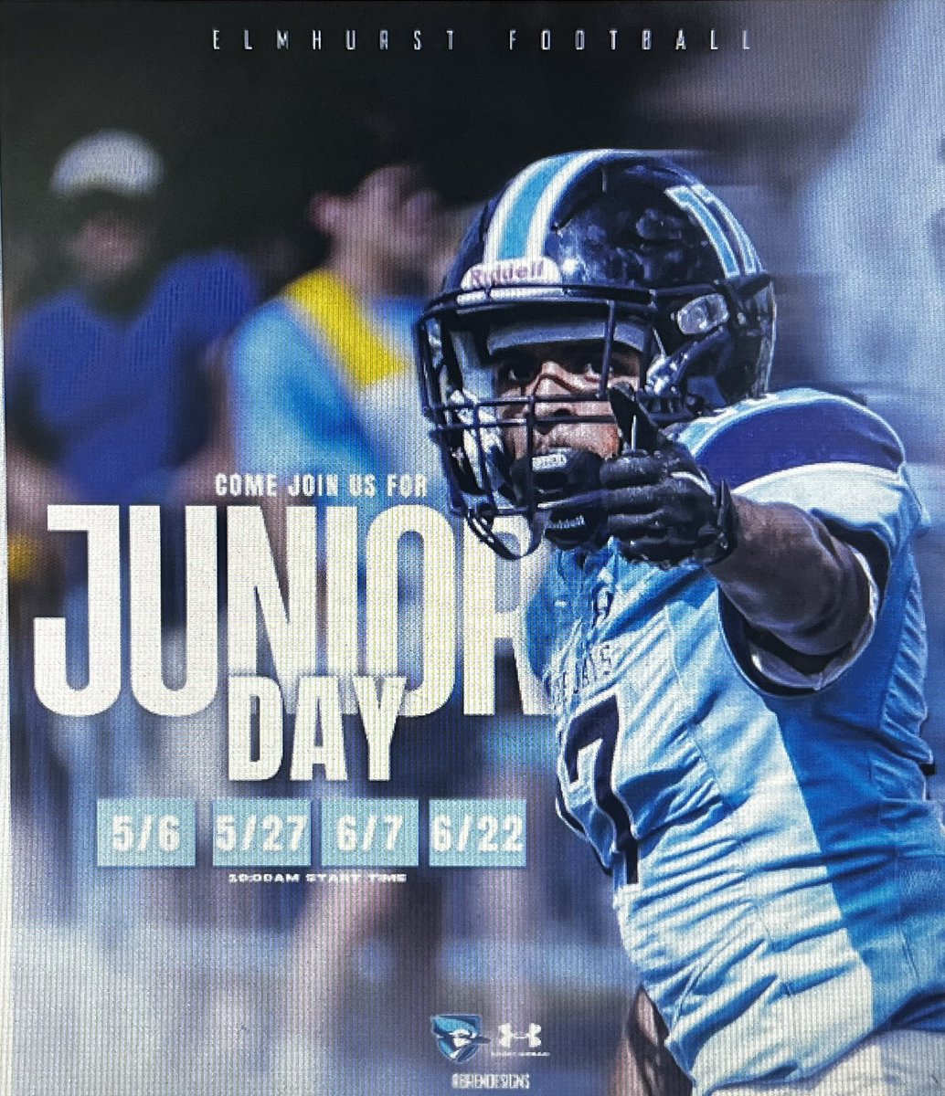 Thanks for the invite Coach ! @CoachMurray_EU <a href="/ElmhurstU_FB/">Elmhurst University Football</a> <a href="/deeyoc_/">Dee Yocum</a>  <a href="/FBCoachThompson/">Brent Thompson</a>