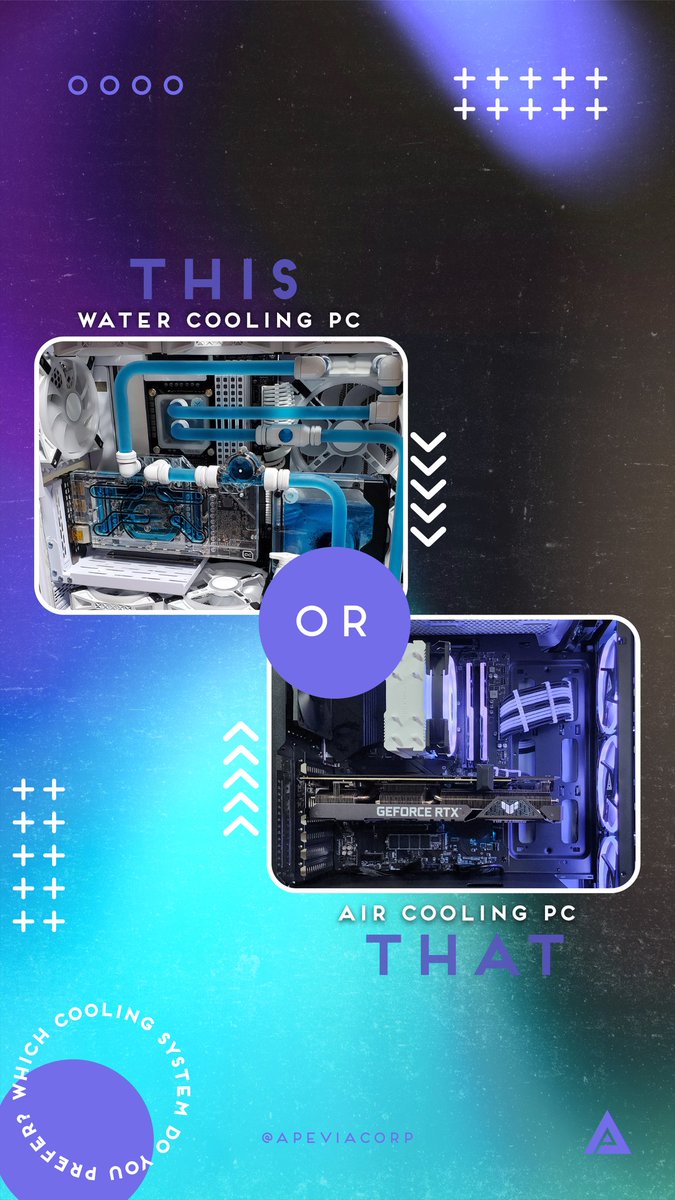ApeviaCorp's tweet image. Which cooling system do you prefer? 
#thisorthat #pcbuilders #watercooling #aircooling