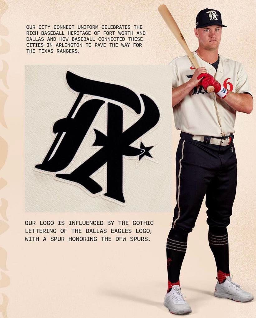 PeakOneSports's tweet image. The Texas Rangers dug up some history with these City Connect Uniforms. What are your thoughts? #thethread
