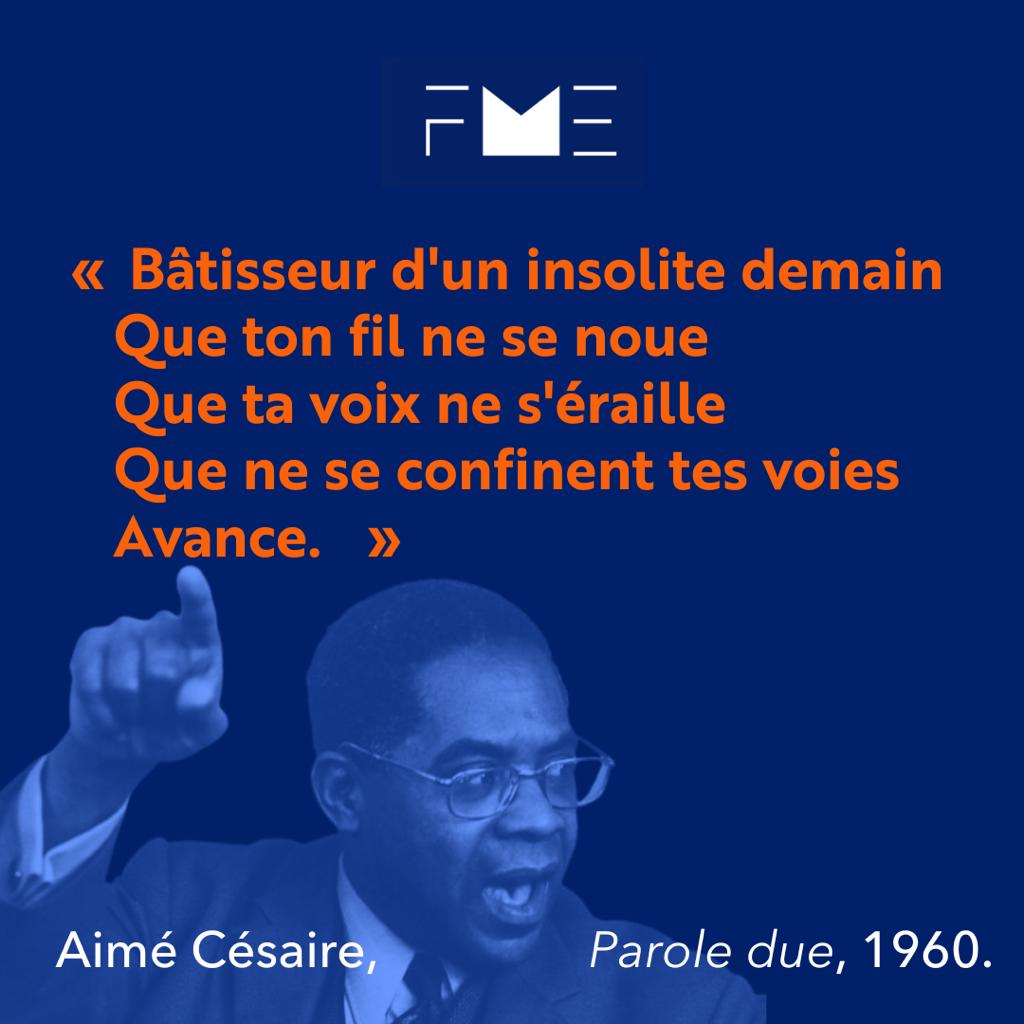 A l’occasion du 15ème anniversaire de la mort d’Aimé Césaire le 17 avril 2008, nous vous offrons cette citation extraite de son recueil « Ferrements » paru en 1960 aux <a href="/EditionsduSeuil/">Éditions du Seuil</a>. #Cestnotrehistoire