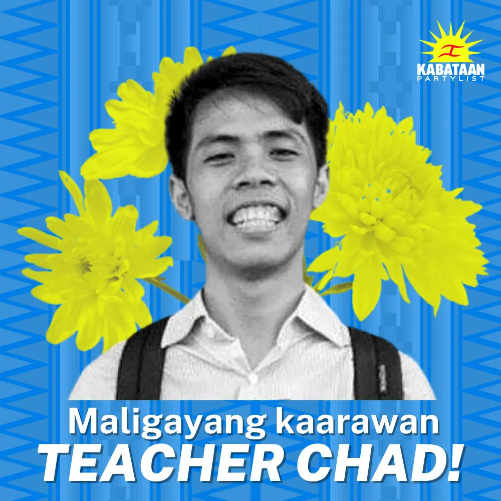 KabataanPL's tweet image. Happy Birthday Teacher Chad! 🥳🎂

Tunay na isa kang huwaran sa pakikipaglaban para sa mga karapatan ng mga pinagkakaitan ng hustisya at ng mga minoryang sektor ng lipunan. Ang iyong dedikasyon sa edukasyon at pagtatanggol sa karapatan ng mga Lumad ay inspirasyon para sa lahat.