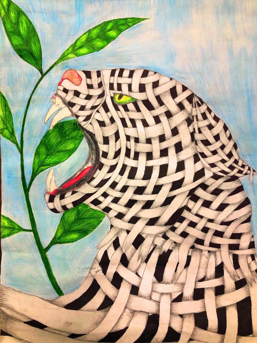 aa_mcgrath's tweet photo. The UHS Art Department is proud to feature this mixed media animal drawing created by Genesis J. In Mrs. Willett's Drawing and Painting 2 class. https://t.co/N6Tq9DKrRd