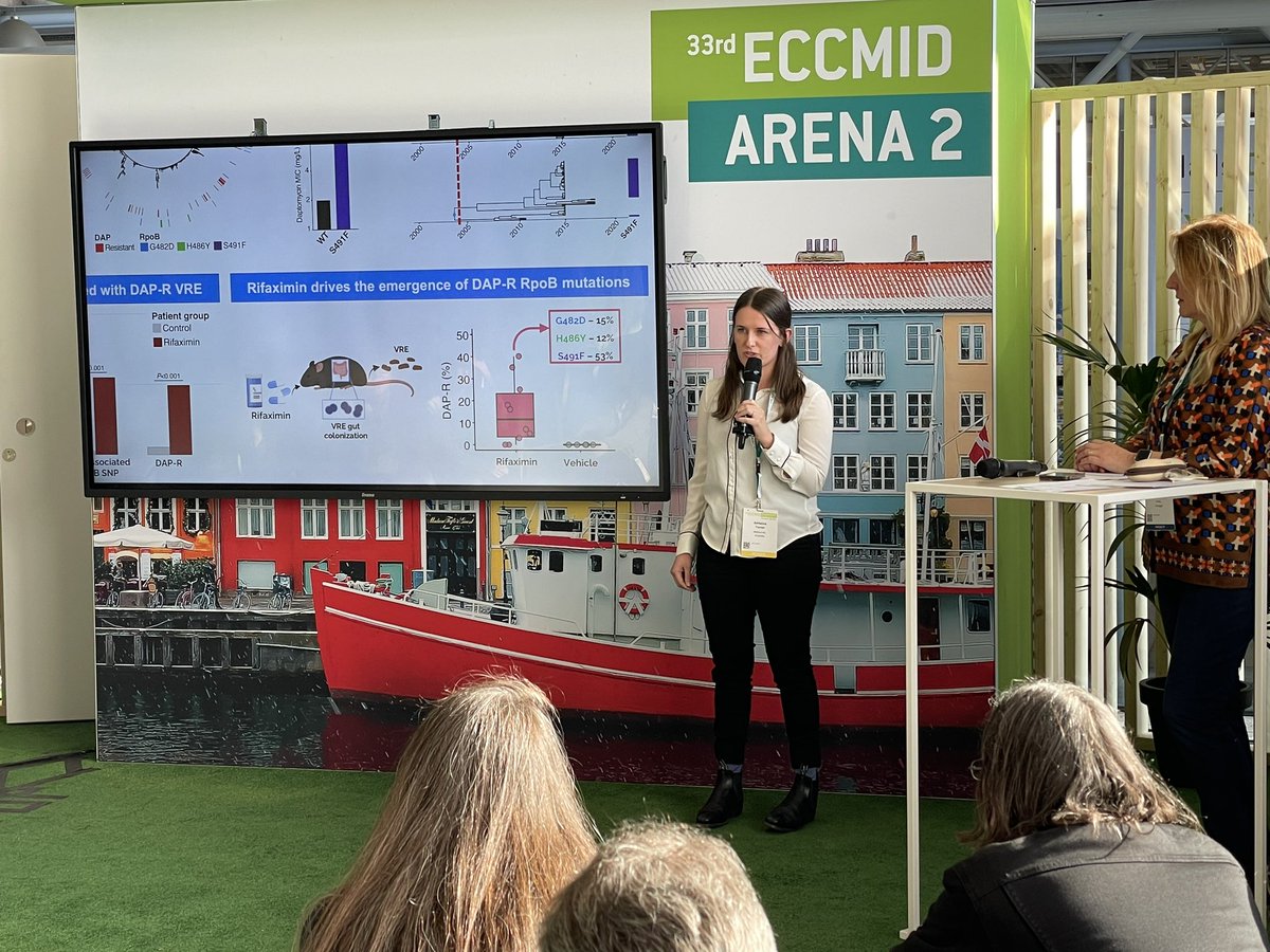 Fantastic work by @adriannamturner: unrelated rifaximin use to prevent encephalopathy in patients with liver disease can cause and drive daptomycin resistance in VRE @BenjaminHowden @tstinear @ClaireGorrie GlenCarter @TheDohertyInst #ECCMID23 #VRE