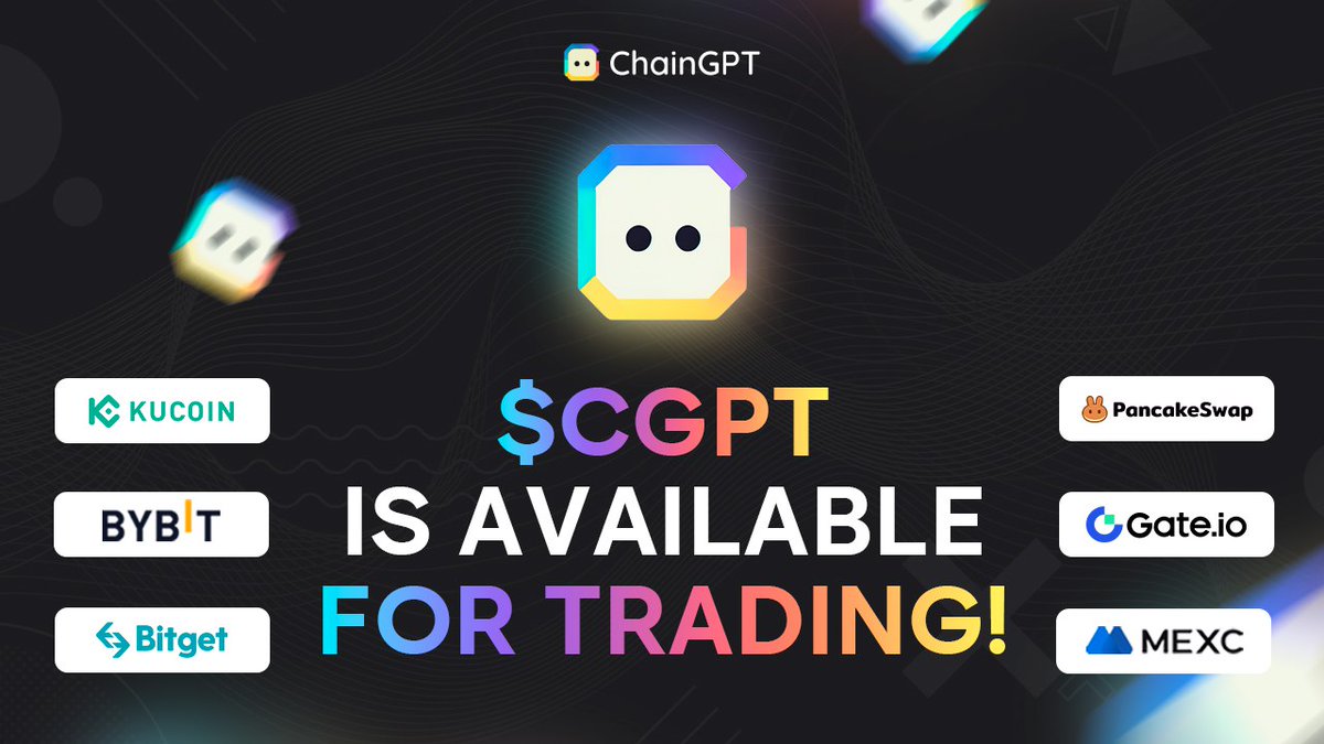 🕯 $CGPT is available for trading on all CEX's! 

Contract Address (BSC):
0x9840652DC04fb9db2C43853633f0F62BE6f00f98

Centralized Exchanges:

x.com/Chain_GPT

t.me/ChainGPTRU