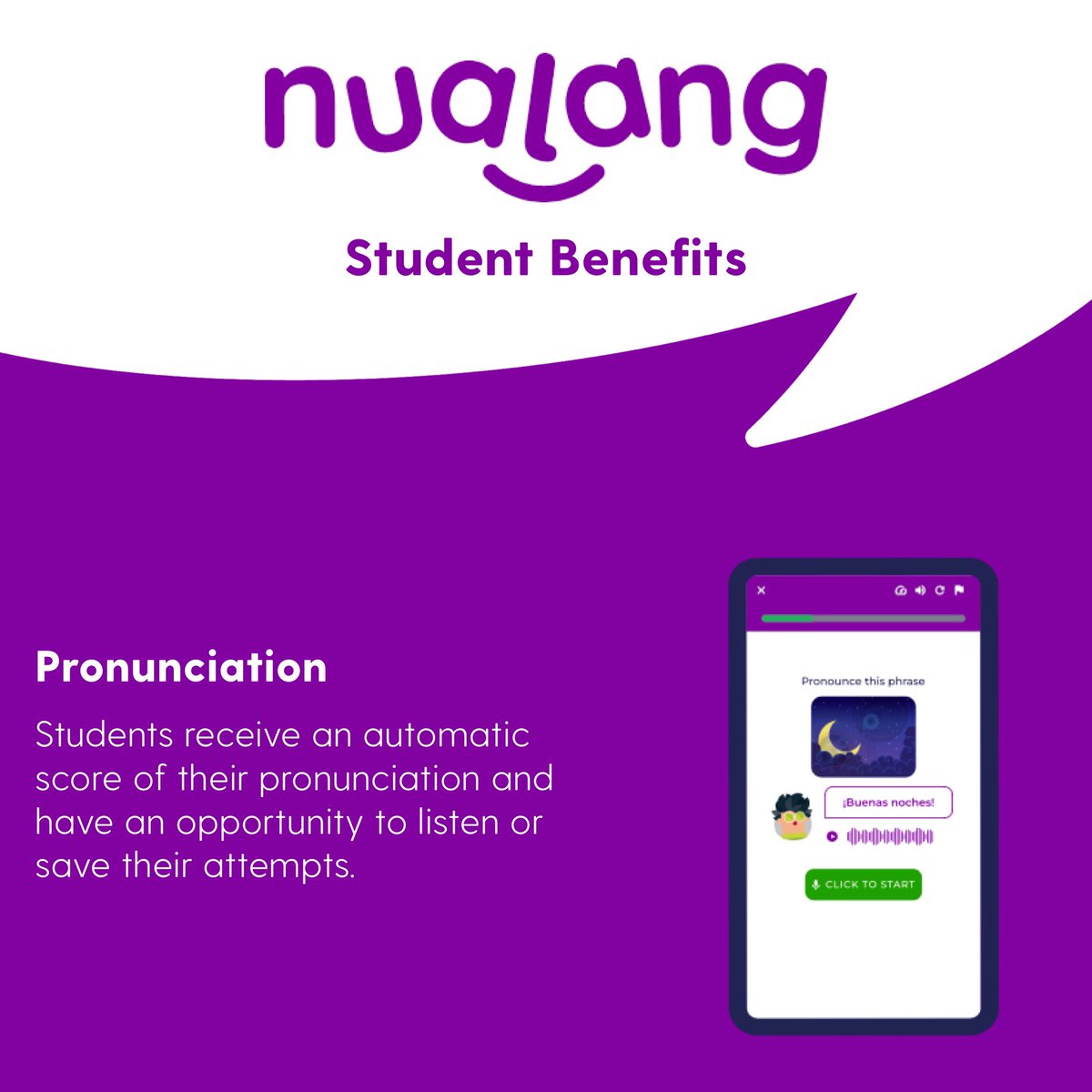 Did you know, <a href="/nualangapp/">Nualang</a> provides a more dynamic and safe environment for your students to practice their languages skills? 
To find out more about Nualang: waysidepublishing.com/nualang
(1/2)